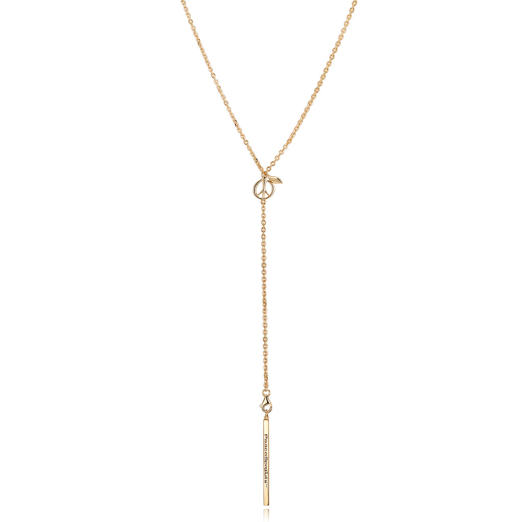 Long Charm Necklace, Yellow Gold