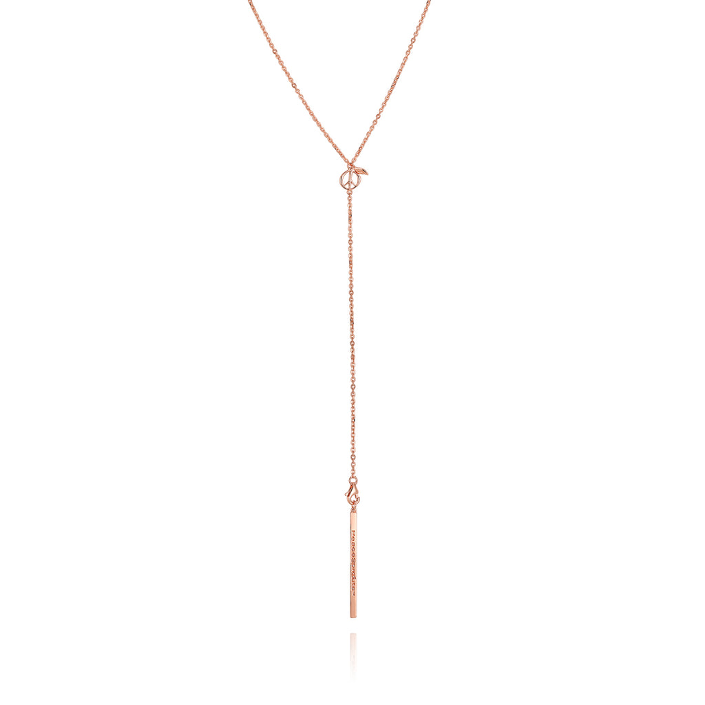 Long Charm Necklace, Rose Gold